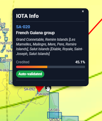 IOTA Popup on HamDXMap